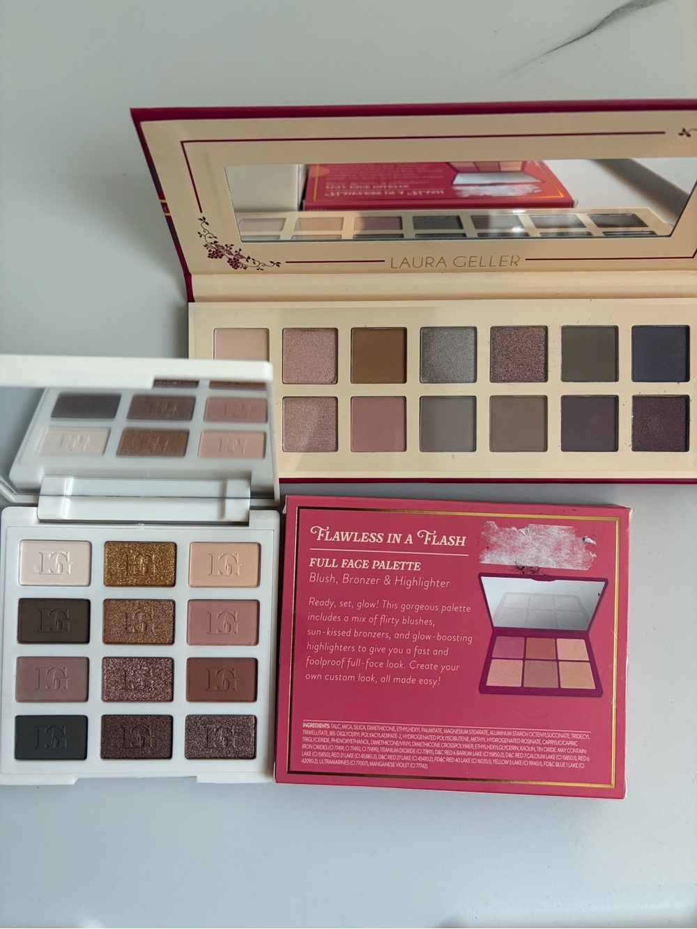 Laura Geller 3 Palette Set- Eyeshadow and Blush with bronzer and highlight - Picture 3 of 3